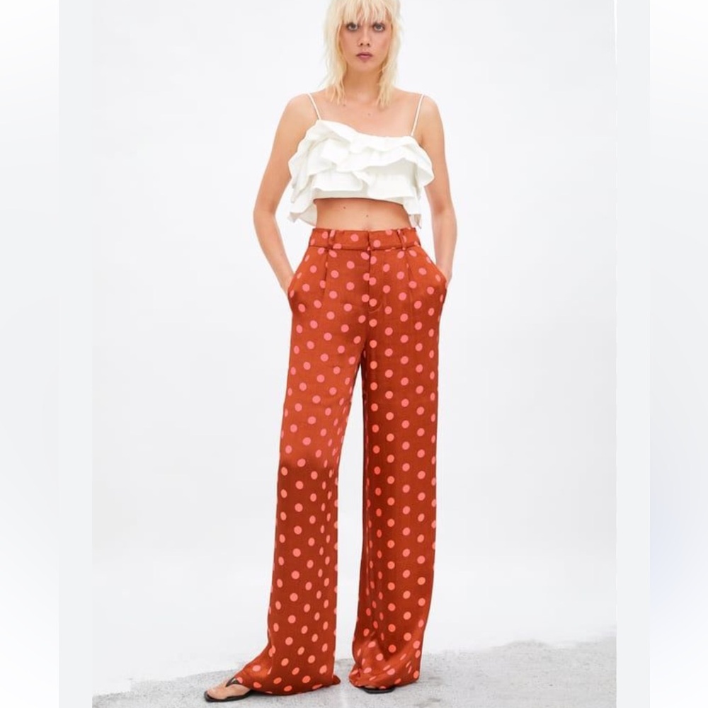 ZARA  Limited Edition Polka Dot Wide-Leg Pants